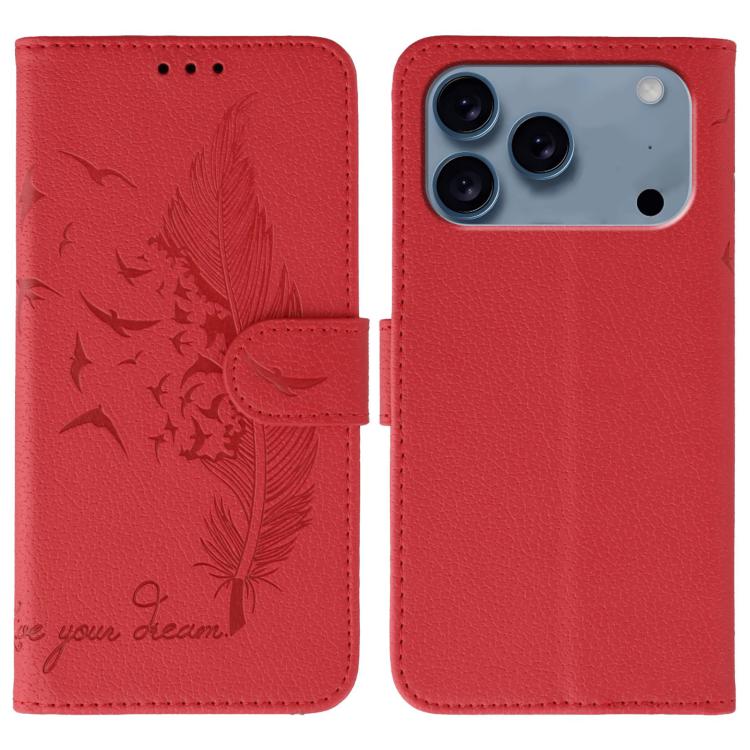 เคสโทรศัพท์หนังลายลิ้นจี่ลายขนนก สำหรับ iPhone 17 Pro Max, สำหรับ iPhone 17 Pro, สำหรับ iPhone 17, สำหรับ iPhone Air, สำหรับ iPhone 15 Pro Max, สำหรับ iPhone 15 Pro, สำหรับ iPhone 15 Plus, สำหรับ iPhone 15