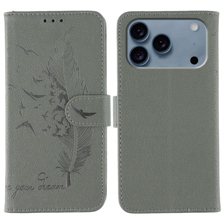 เคสโทรศัพท์หนังลายลิ้นจี่ลายขนนก สำหรับ iPhone 17 Pro Max, สำหรับ iPhone 17 Pro, สำหรับ iPhone 17, สำหรับ iPhone Air, สำหรับ iPhone 15 Pro Max, สำหรับ iPhone 15 Pro, สำหรับ iPhone 15 Plus, สำหรับ iPhone 15