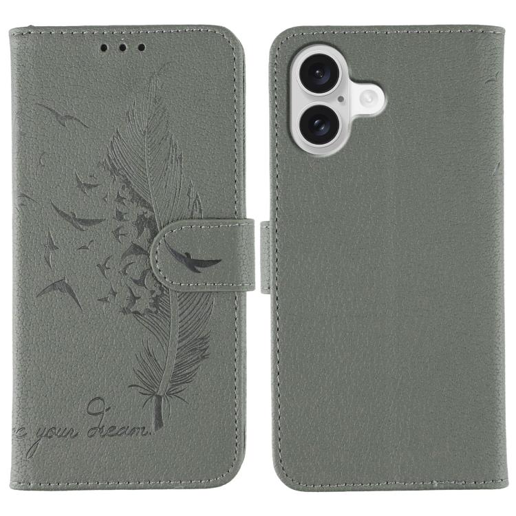 เคสโทรศัพท์หนังลายลิ้นจี่ลายขนนก สำหรับ iPhone 17 Pro Max, สำหรับ iPhone 17 Pro, สำหรับ iPhone 17, สำหรับ iPhone Air, สำหรับ iPhone 15 Pro Max, สำหรับ iPhone 15 Pro, สำหรับ iPhone 15 Plus, สำหรับ iPhone 15