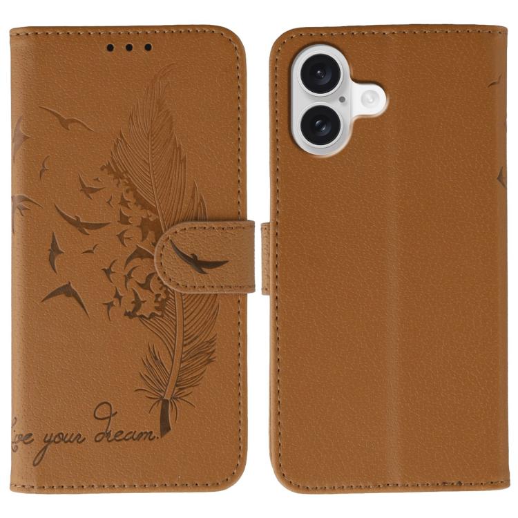 เคสโทรศัพท์หนังลายลิ้นจี่ลายขนนก สำหรับ iPhone 17 Pro Max, สำหรับ iPhone 17 Pro, สำหรับ iPhone 17, สำหรับ iPhone Air, สำหรับ iPhone 15 Pro Max, สำหรับ iPhone 15 Pro, สำหรับ iPhone 15 Plus, สำหรับ iPhone 15