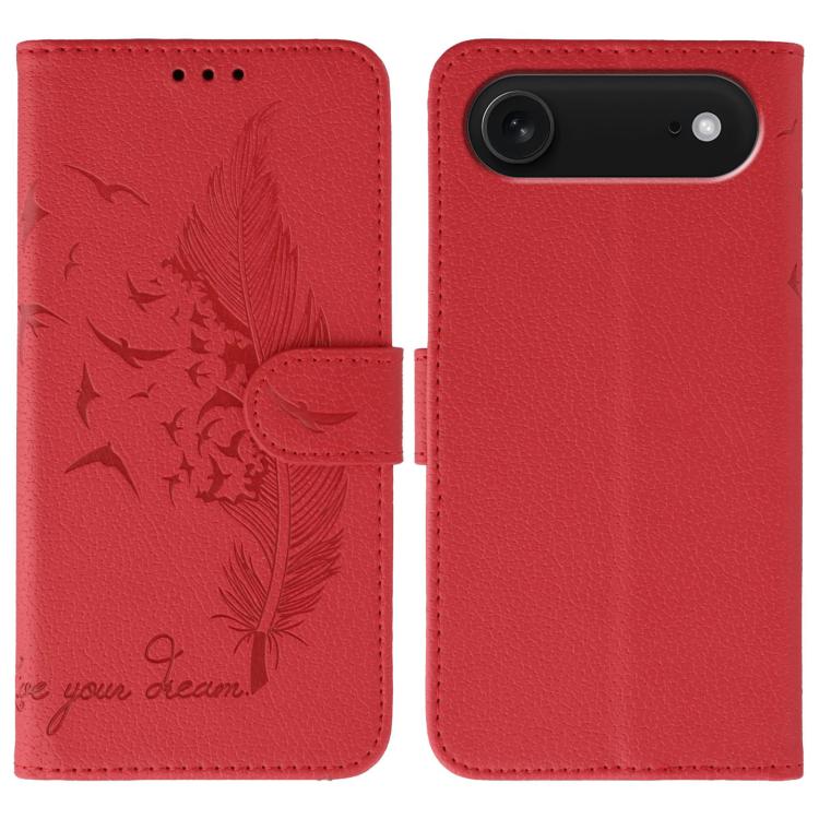 เคสโทรศัพท์หนังลายลิ้นจี่ลายขนนก สำหรับ iPhone 17 Pro Max, สำหรับ iPhone 17 Pro, สำหรับ iPhone 17, สำหรับ iPhone Air, สำหรับ iPhone 15 Pro Max, สำหรับ iPhone 15 Pro, สำหรับ iPhone 15 Plus, สำหรับ iPhone 15