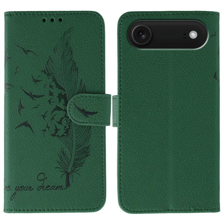 เคสโทรศัพท์หนังลายลิ้นจี่ลายขนนก สำหรับ iPhone 17 Pro Max, สำหรับ iPhone 17 Pro, สำหรับ iPhone 17, สำหรับ iPhone Air, สำหรับ iPhone 15 Pro Max, สำหรับ iPhone 15 Pro, สำหรับ iPhone 15 Plus, สำหรับ iPhone 15