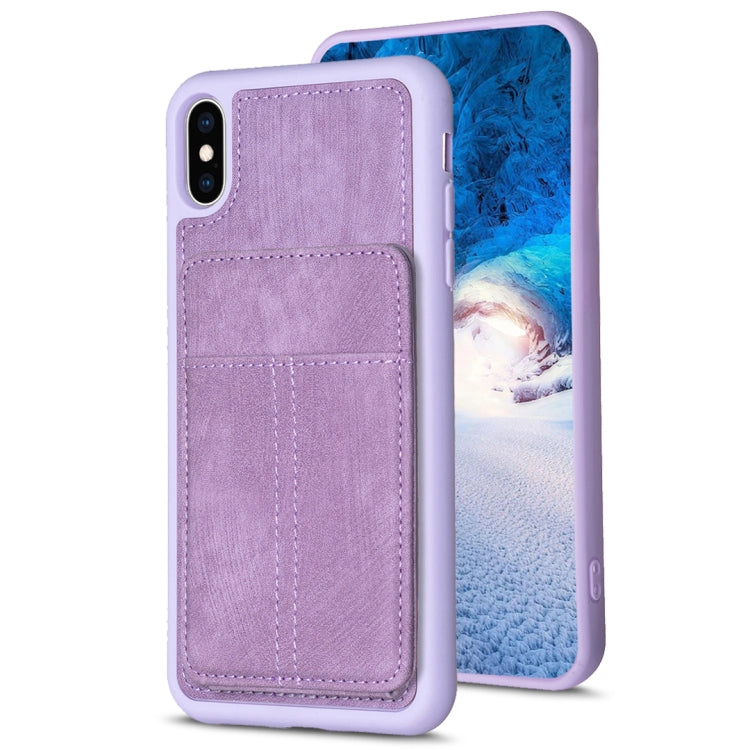 BF28 Frosted Card Bag Phone Case with Holder, For iPhone XS Max, For iPhone 8 Plus / 7 Plus
