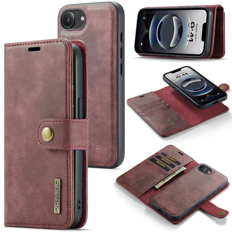 เคสโทรศัพท์หนังแม่เหล็กถอดได้ลายหนังม้าบ้า DG.MING สำหรับ iPhone 17e / 16e, สำหรับ iPhone 17 Pro Max, สำหรับ iPhone 17 Pro, สำหรับ iPhone 17, สำหรับ iPhone Air, สำหรับ iPhone 16 Pro Max, สำหรับ iPhone 16 Pro, สำหรับ iPhone 16 Plus, สำหรับ iPhone 16
