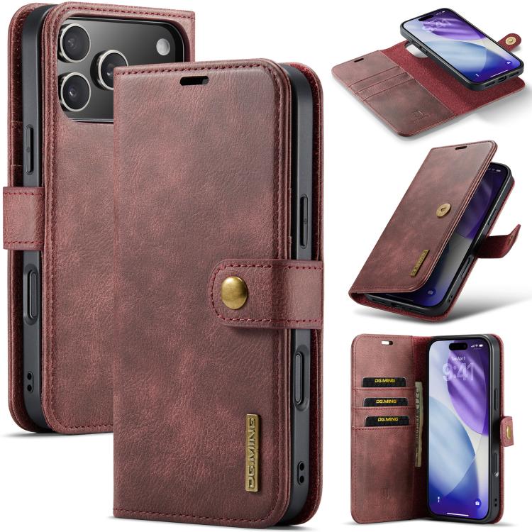 เคสโทรศัพท์หนังแม่เหล็กถอดได้ลายหนังม้าบ้า DG.MING สำหรับ iPhone 17e / 16e, สำหรับ iPhone 17 Pro Max, สำหรับ iPhone 17 Pro, สำหรับ iPhone 17, สำหรับ iPhone Air, สำหรับ iPhone 16 Pro Max, สำหรับ iPhone 16 Pro, สำหรับ iPhone 16 Plus, สำหรับ iPhone 16