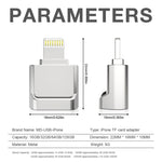 อะแดปเตอร์ MicroDrive 8 พิน เป็น TF Card สำหรับ iPhone & iPad, เครื่องอ่านการ์ด TF