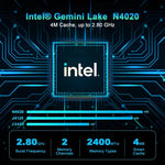 GXMO N42 มินิพีซี Windows 11 Intel Gemini Lake N4020C พร้อม NVME SSD WiFi คอมพิวเตอร์เดสก์ท็อปมินิ, 4GB+64GB, 4GB+64GB+256GB
