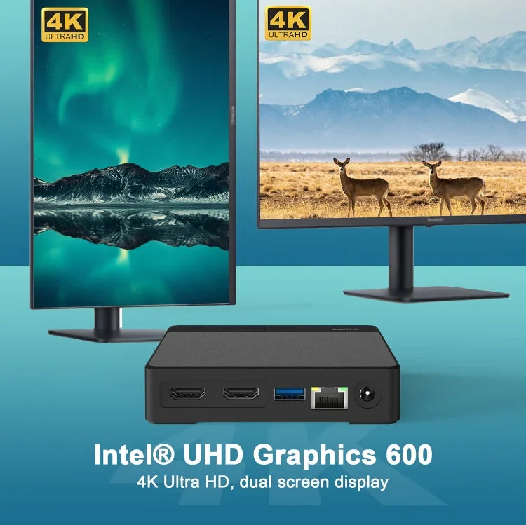 GXMO N42 มินิพีซี Windows 11 Intel Gemini Lake N4020C พร้อม NVME SSD WiFi คอมพิวเตอร์เดสก์ท็อปมินิ, 4GB+64GB, 4GB+64GB+256GB