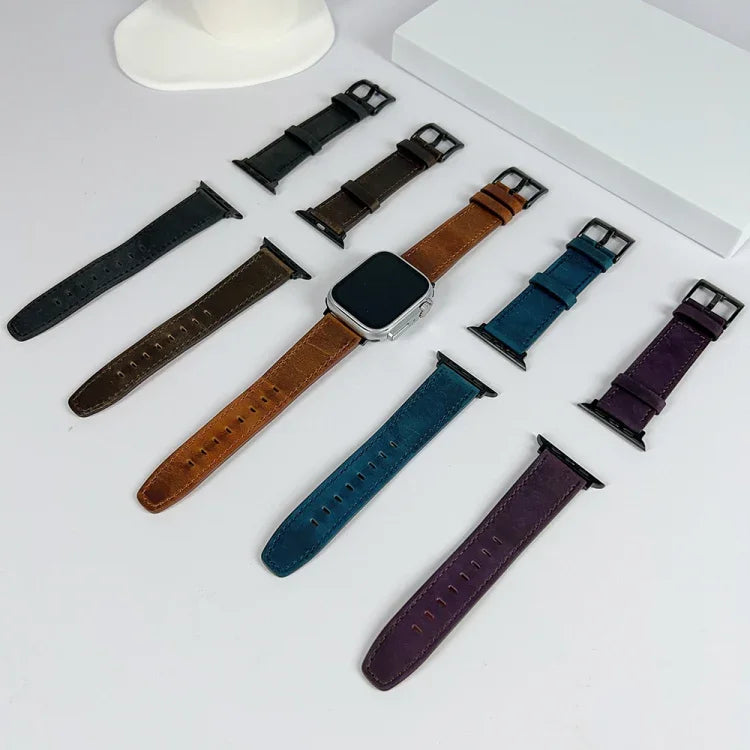 สายรัดนาฬิกาหนังลายย้อนยุค สำหรับ Apple Watch 4 44 มม., สำหรับ Apple Watch 4 40 มม., สำหรับ Apple Watch 3 38 มม., สำหรับ Apple Watch 3 42 มม., สำหรับ Apple Watch 2 42 มม., สำหรับ Apple Watch 2 38 มม., สำหรับ Apple Watch 42 มม., สำหรับ Apple Watch 38 มม.