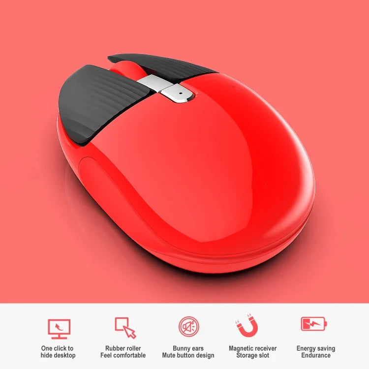 เมาส์ไร้สายโหมดเดียว HXSJ M106 2.4GHZ 1600dpi ชาร์จ USB ได้