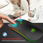 HXSJ T18 เมาส์ไร้สาย 2.4GHz 1600dpi สองโหมด พร้อมไฟ USB + Bluetooth 5.1 ชาร์จไฟได้