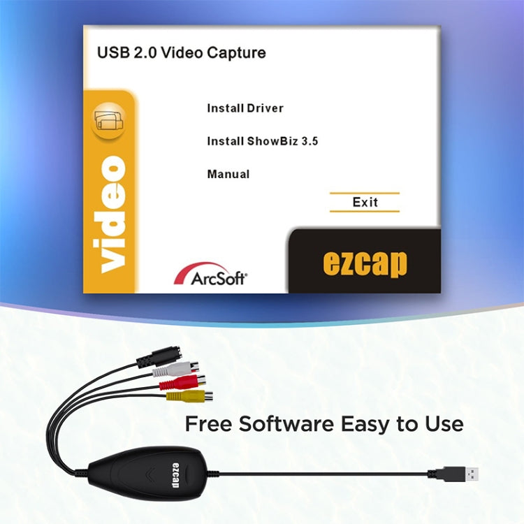 Ezcap 172 การ์ดจับภาพเสียงและวิดีโอ USB 2.0 รองรับระบบ Windows, Ezcap 172