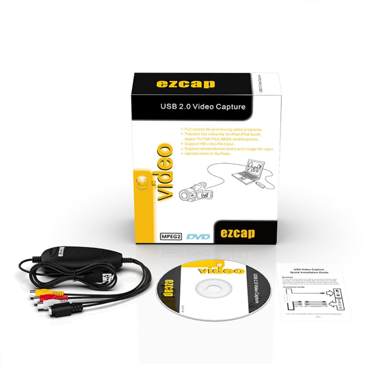 Ezcap 172 การ์ดจับภาพเสียงและวิดีโอ USB 2.0 รองรับระบบ Windows, Ezcap 172