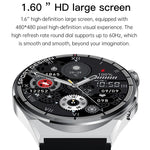HDT MAX นาฬิกาอัจฉริยะหน้าปัดดำ 1.60 นิ้ว สายซิลิโคน กันน้ำ IP68 รองรับการโทร Bluetooth, สายซิลิโคนหน้าปัดดำ