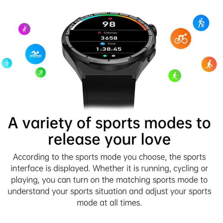 HDT MAX นาฬิกาอัจฉริยะหน้าปัดดำ 1.60 นิ้ว สายซิลิโคน กันน้ำ IP68 รองรับการโทร Bluetooth, สายซิลิโคนหน้าปัดดำ