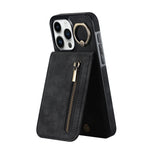 Retro Ring and Zipper RFID Card Slot Phone Case, For iPhone 16 Pro, For iPhone 16 Plus, For iPhone 16, For iPhone 15 Pro Max, For iPhone 15 Pro, For iPhone 15 Plus