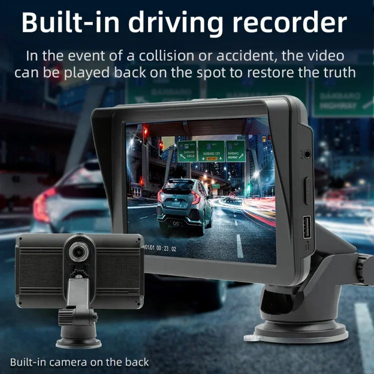 B5570 เครื่องเล่น MP5 รถยนต์สไตล์ SunShade 7 นิ้ว รองรับ CarPlay ไร้สาย เชื่อมต่อโทรศัพท์มือถือ, B5570
