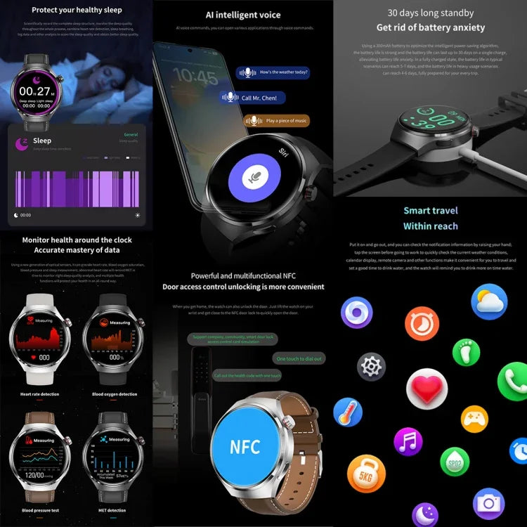 G4 สายรัดข้อมืออัจฉริยะ หน้าจอ 1.53 นิ้ว รองรับการโทร Bluetooth / NFC / วัดอัตราการเต้นหัวใจ