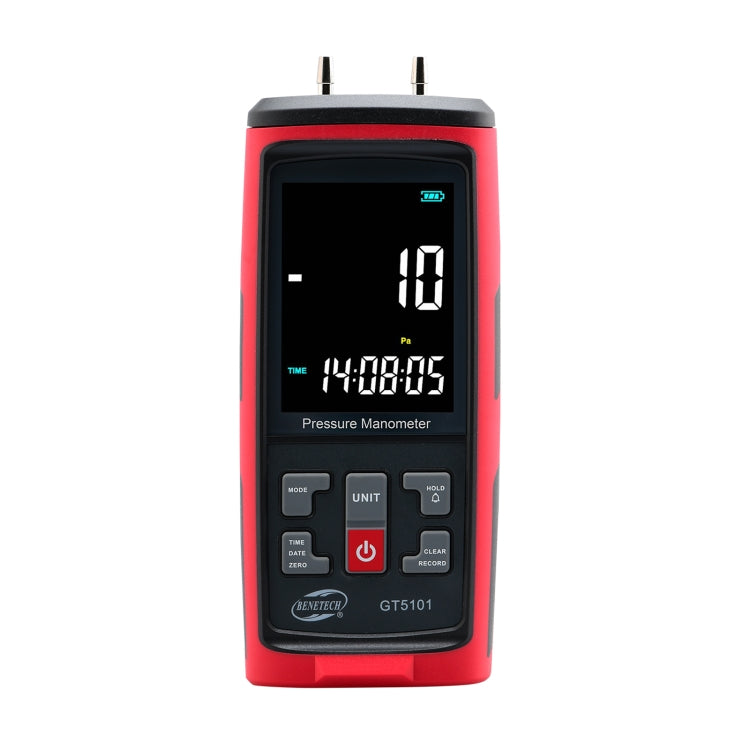 เครื่องวัดความดันต่าง BENETECH GT5101 พร้อมจอ LCD, ช่วง 1KPa, 2KPa, 4KPa, 10KPa, 40KPa, 50KPa, 125Pa, 250Pa, 100KPa