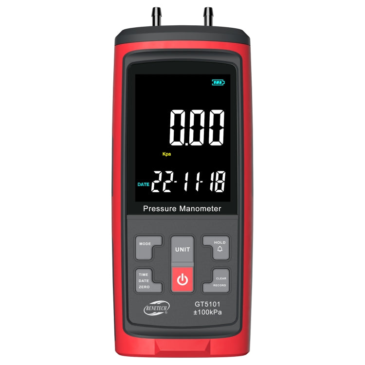 เครื่องวัดความดันต่าง BENETECH GT5101 พร้อมจอ LCD, ช่วง 1KPa, 2KPa, 4KPa, 10KPa, 40KPa, 50KPa, 125Pa, 250Pa, 100KPa