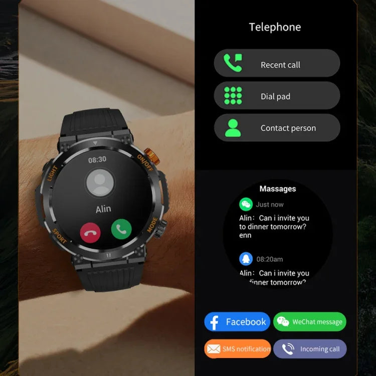 HT17 นาฬิกาอัจฉริยะหน้าจอกลม 1.46 นิ้ว Bluetooth รองรับการติดตามสุขภาพ & โหมดกีฬากว่า 100 แบบ
