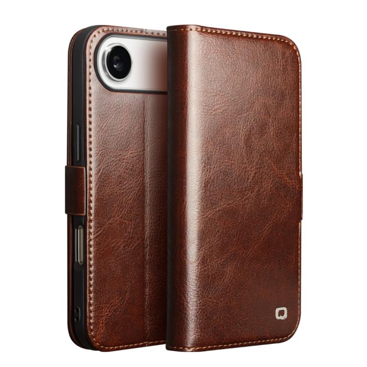 เคสโทรศัพท์หนังแท้ QIALINO Classic 103 Buckle สำหรับ iPhone 17e / 16e, สำหรับ iPhone 17 Pro Max, สำหรับ iPhone 17 Pro, สำหรับ iPhone 17, สำหรับ iPhone Air, สำหรับ iPhone 15 Pro Max, สำหรับ iPhone 15 Plus, สำหรับ iPhone 15