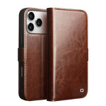 เคสโทรศัพท์หนังแท้ QIALINO Classic 103 Buckle สำหรับ iPhone 17e / 16e, สำหรับ iPhone 17 Pro Max, สำหรับ iPhone 17 Pro, สำหรับ iPhone 17, สำหรับ iPhone Air, สำหรับ iPhone 15 Pro Max, สำหรับ iPhone 15 Plus, สำหรับ iPhone 15