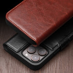 เคสโทรศัพท์หนังแท้ QIALINO Classic 103 Buckle สำหรับ iPhone 17e / 16e, สำหรับ iPhone 17 Pro Max, สำหรับ iPhone 17 Pro, สำหรับ iPhone 17, สำหรับ iPhone Air, สำหรับ iPhone 15 Pro Max, สำหรับ iPhone 15 Plus, สำหรับ iPhone 15