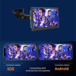 หน้าจอสมาร์ทพกพา IPS 7 นิ้ว สำหรับรถยนต์ โปรเจคเตอร์หน้าจอไร้สาย Carplay Android Auto พร้อมกล้องถอยหลัง, พร้อมกล้องถอยหลัง