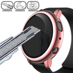 เคสป้องกัน PC ชุบอิเล็กโทรไลต์พร้อมฟิล์มกระจกนิรภัย สำหรับ Samsung Galaxy Watch Active 2 40mm, สำหรับ Samsung Galaxy Watch Active 2 44mm