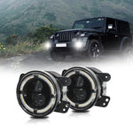 Y4 4 inch 1 Pair Light Guide Dual Lens Fog Light, For Jeep Wrangler JK 2 Door 2007-2015