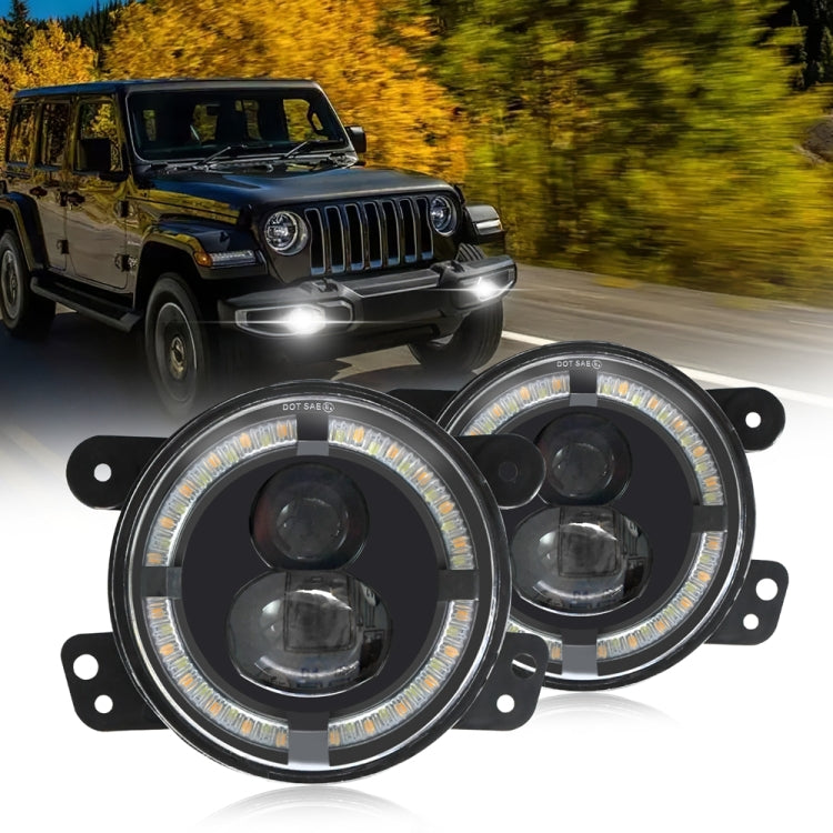 Y4 4 inch 1 Pair Light Guide Dual Lens Fog Light, For Jeep Wrangler JK 2 Door 2007-2015