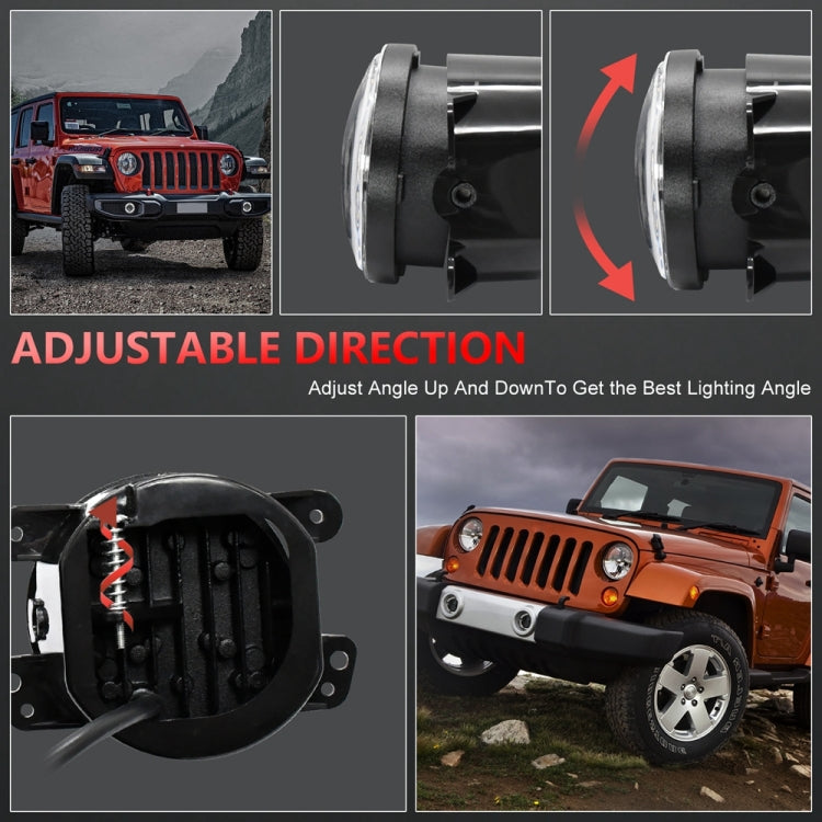 Y4 4 inch 1 Pair Light Guide Dual Lens Fog Light, For Jeep Wrangler JK 2 Door 2007-2015