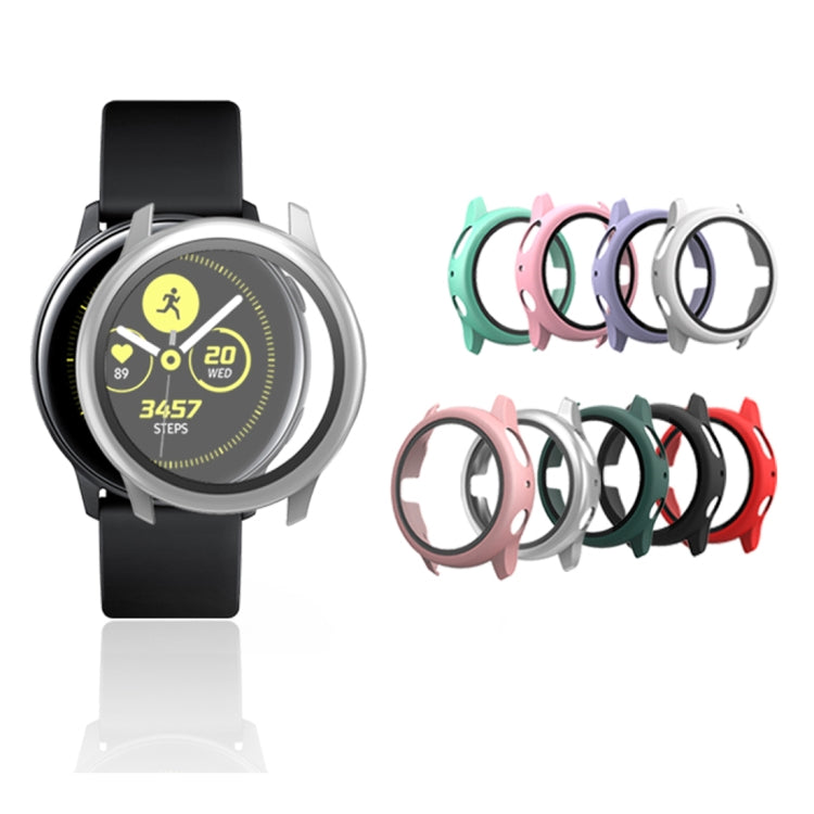 เคสป้องกัน PC พร้อมฟิล์มกระจกนิรภัย สำหรับ Samsung Galaxy Watch Active 2 ขนาด 40 มม., สำหรับ Samsung Galaxy Watch Active 2 ขนาด 44 มม.
