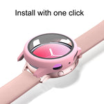 เคสป้องกัน PC พร้อมฟิล์มกระจกนิรภัย สำหรับ Samsung Galaxy Watch Active 2 ขนาด 40 มม., สำหรับ Samsung Galaxy Watch Active 2 ขนาด 44 มม.