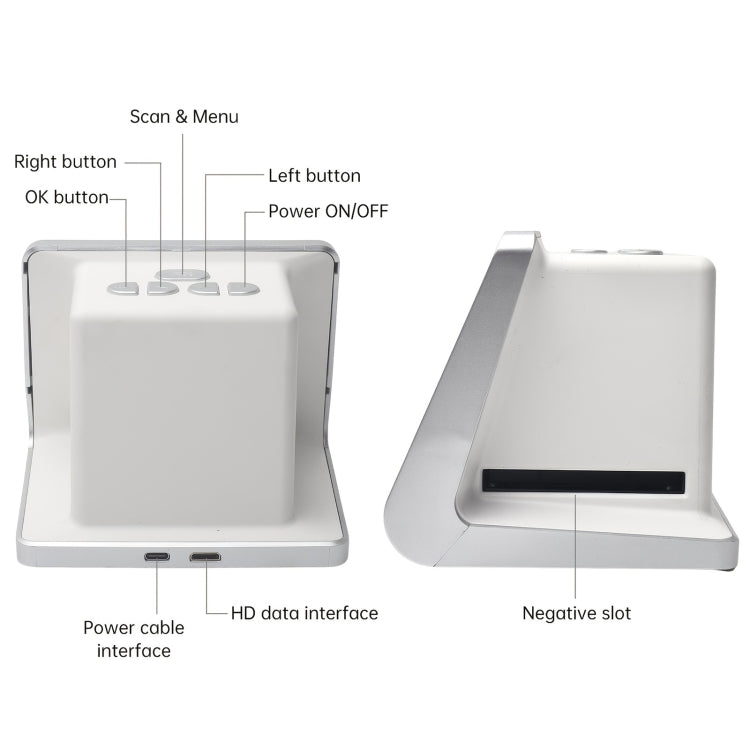 เครื่องสแกนฟิล์ม Tonivent TON170 ความละเอียด 14 ล้านพิกเซล หน้าจอ HD ขนาด 5 นิ้ว, TON170 สีขาว