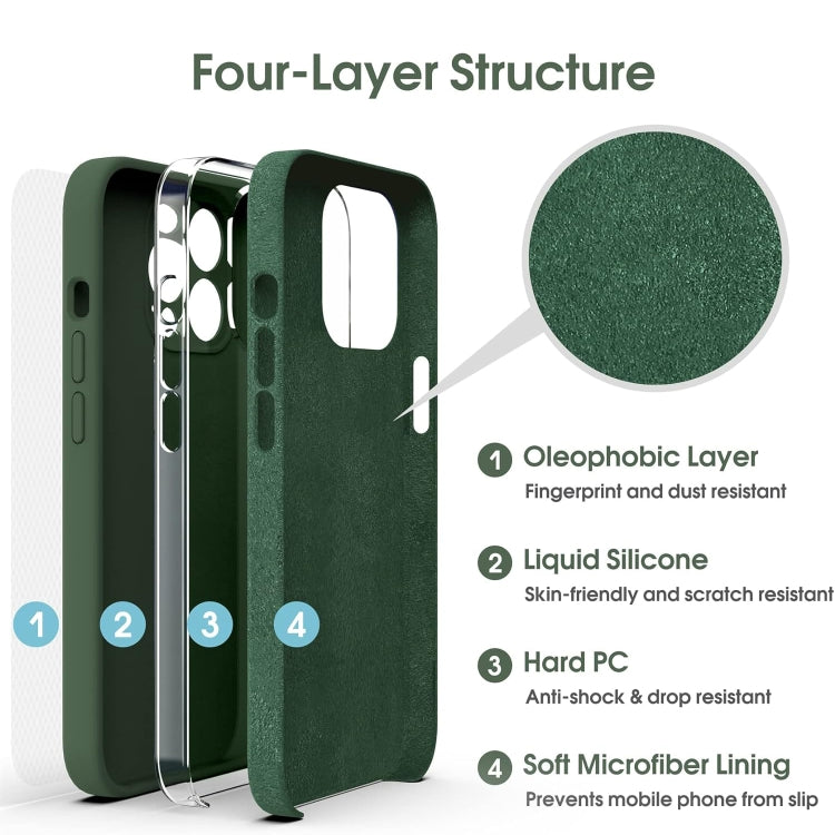 เคสโทรศัพท์ซิลิโคนเหลวไมโครไฟเบอร์กันกระแทก สำหรับ iPhone 12, สำหรับ iPhone 12 Pro Max, สำหรับ iPhone 12 Pro