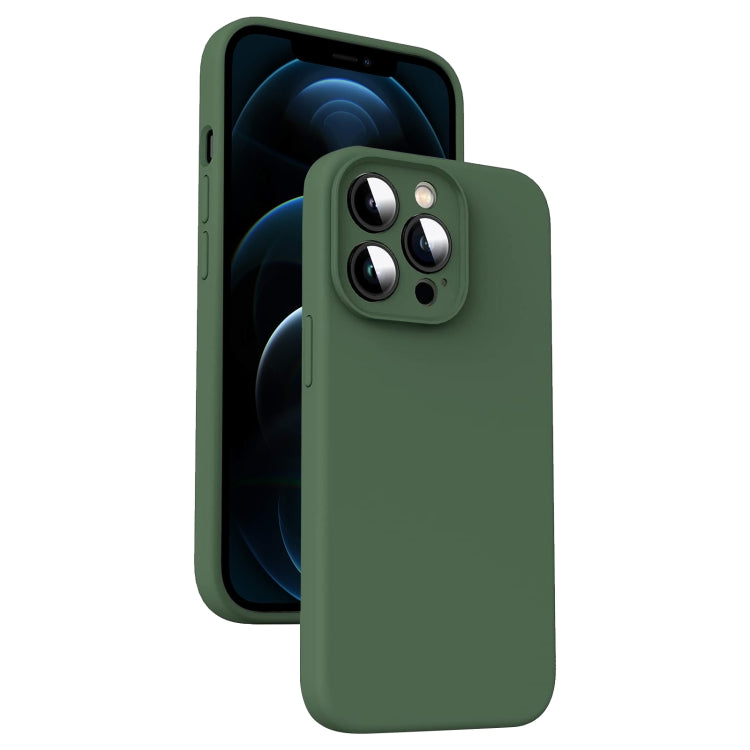 เคสโทรศัพท์ซิลิโคนเหลวไมโครไฟเบอร์กันกระแทก สำหรับ iPhone 12, สำหรับ iPhone 12 Pro Max, สำหรับ iPhone 12 Pro