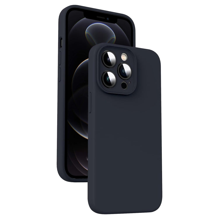 เคสโทรศัพท์ซิลิโคนเหลวไมโครไฟเบอร์กันกระแทก สำหรับ iPhone 12, สำหรับ iPhone 12 Pro Max, สำหรับ iPhone 12 Pro