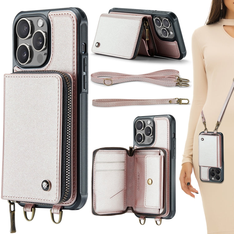 เคสโทรศัพท์หนังพร้อมกระเป๋าซิปและสายคล้องคู่ JEEHOOD C22 Series สำหรับ iPhone 17 Pro Max, สำหรับ iPhone 17 Pro, สำหรับ iPhone Air, สำหรับ iPhone 16 Pro Max, สำหรับ iPhone 16 Pro, สำหรับ iPhone 16 Plus, สำหรับ iPhone 16, สำหรับ iPhone 15 Pro Max