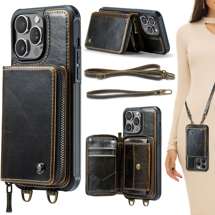เคสโทรศัพท์หนังพร้อมกระเป๋าซิปและสายคล้องคู่ JEEHOOD C22 Series สำหรับ iPhone 17 Pro Max, สำหรับ iPhone 17 Pro, สำหรับ iPhone Air, สำหรับ iPhone 16 Pro Max, สำหรับ iPhone 16 Pro, สำหรับ iPhone 16 Plus, สำหรับ iPhone 16, สำหรับ iPhone 15 Pro Max
