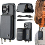 เคสโทรศัพท์หนังพร้อมกระเป๋าซิปและสายคล้องคู่ JEEHOOD C22 Series สำหรับ iPhone 17 Pro Max, สำหรับ iPhone 17 Pro, สำหรับ iPhone Air, สำหรับ iPhone 16 Pro Max, สำหรับ iPhone 16 Pro, สำหรับ iPhone 16 Plus, สำหรับ iPhone 16, สำหรับ iPhone 15 Pro Max
