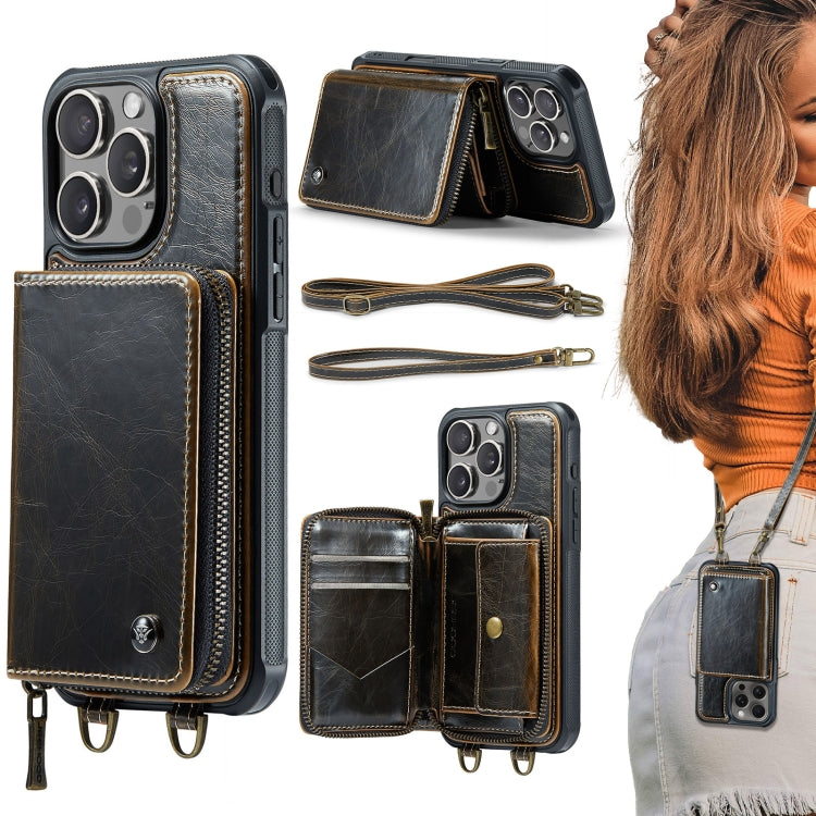 เคสโทรศัพท์หนังพร้อมกระเป๋าซิปและสายคล้องคู่ JEEHOOD C22 Series สำหรับ iPhone 17 Pro Max, สำหรับ iPhone 17 Pro, สำหรับ iPhone Air, สำหรับ iPhone 16 Pro Max, สำหรับ iPhone 16 Pro, สำหรับ iPhone 16 Plus, สำหรับ iPhone 16, สำหรับ iPhone 15 Pro Max