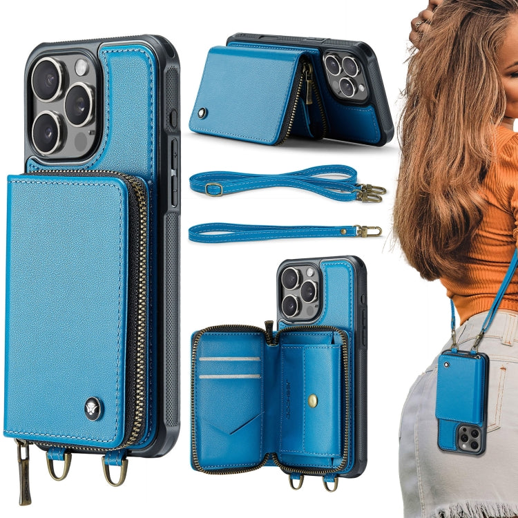 เคสโทรศัพท์หนังพร้อมกระเป๋าซิปและสายคล้องคู่ JEEHOOD C22 Series สำหรับ iPhone 17 Pro Max, สำหรับ iPhone 17 Pro, สำหรับ iPhone Air, สำหรับ iPhone 16 Pro Max, สำหรับ iPhone 16 Pro, สำหรับ iPhone 16 Plus, สำหรับ iPhone 16, สำหรับ iPhone 15 Pro Max