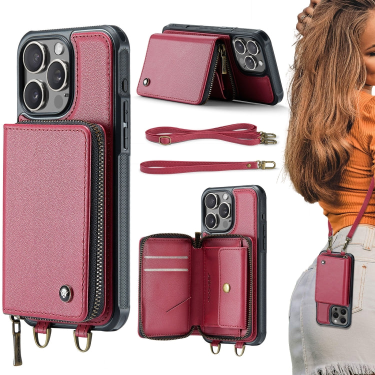 เคสโทรศัพท์หนังพร้อมกระเป๋าซิปและสายคล้องคู่ JEEHOOD C22 Series สำหรับ iPhone 17 Pro Max, สำหรับ iPhone 17 Pro, สำหรับ iPhone Air, สำหรับ iPhone 16 Pro Max, สำหรับ iPhone 16 Pro, สำหรับ iPhone 16 Plus, สำหรับ iPhone 16, สำหรับ iPhone 15 Pro Max