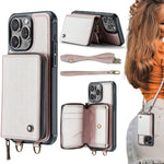เคสโทรศัพท์หนังพร้อมกระเป๋าซิปและสายคล้องคู่ JEEHOOD C22 Series สำหรับ iPhone 17 Pro Max, สำหรับ iPhone 17 Pro, สำหรับ iPhone Air, สำหรับ iPhone 16 Pro Max, สำหรับ iPhone 16 Pro, สำหรับ iPhone 16 Plus, สำหรับ iPhone 16, สำหรับ iPhone 15 Pro Max