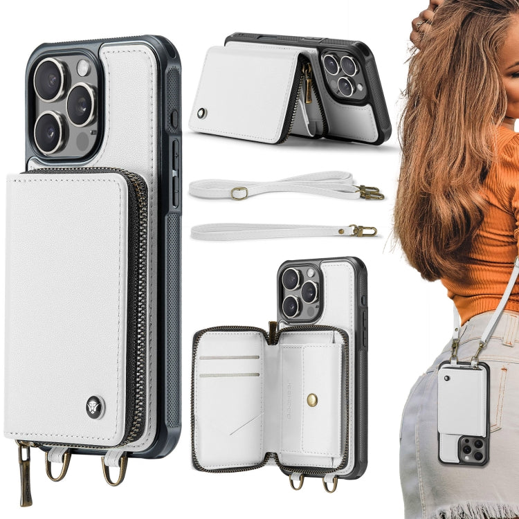 เคสโทรศัพท์หนังพร้อมกระเป๋าซิปและสายคล้องคู่ JEEHOOD C22 Series สำหรับ iPhone 17 Pro Max, สำหรับ iPhone 17 Pro, สำหรับ iPhone Air, สำหรับ iPhone 16 Pro Max, สำหรับ iPhone 16 Pro, สำหรับ iPhone 16 Plus, สำหรับ iPhone 16, สำหรับ iPhone 15 Pro Max