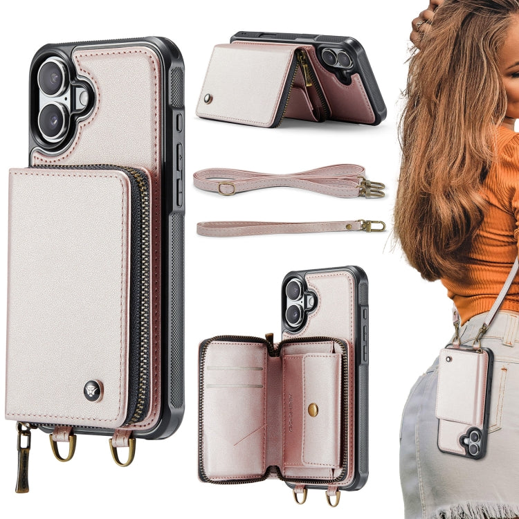 เคสโทรศัพท์หนังพร้อมกระเป๋าซิปและสายคล้องคู่ JEEHOOD C22 Series สำหรับ iPhone 17 Pro Max, สำหรับ iPhone 17 Pro, สำหรับ iPhone Air, สำหรับ iPhone 16 Pro Max, สำหรับ iPhone 16 Pro, สำหรับ iPhone 16 Plus, สำหรับ iPhone 16, สำหรับ iPhone 15 Pro Max