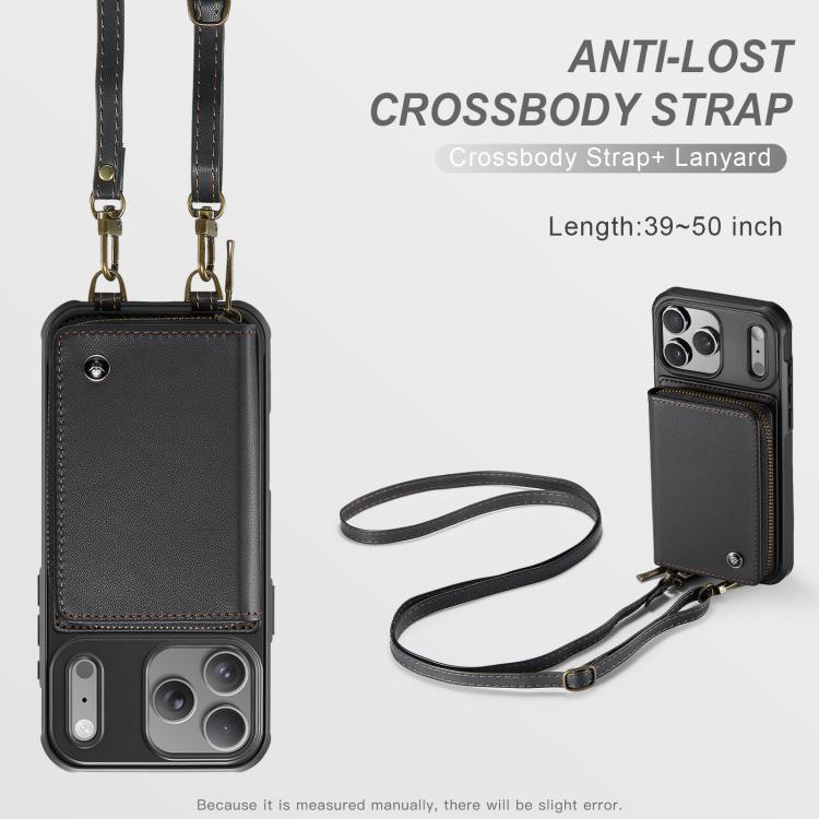 เคสโทรศัพท์หนังพร้อมกระเป๋าซิปและสายคล้องคู่ JEEHOOD C22 Series สำหรับ iPhone 17 Pro Max, สำหรับ iPhone 17 Pro, สำหรับ iPhone Air, สำหรับ iPhone 16 Pro Max, สำหรับ iPhone 16 Pro, สำหรับ iPhone 16 Plus, สำหรับ iPhone 16, สำหรับ iPhone 15 Pro Max