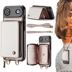 เคสโทรศัพท์หนังพร้อมกระเป๋าซิปและสายคล้องคู่ JEEHOOD C22 Series สำหรับ iPhone 17 Pro Max, สำหรับ iPhone 17 Pro, สำหรับ iPhone Air, สำหรับ iPhone 16 Pro Max, สำหรับ iPhone 16 Pro, สำหรับ iPhone 16 Plus, สำหรับ iPhone 16, สำหรับ iPhone 15 Pro Max